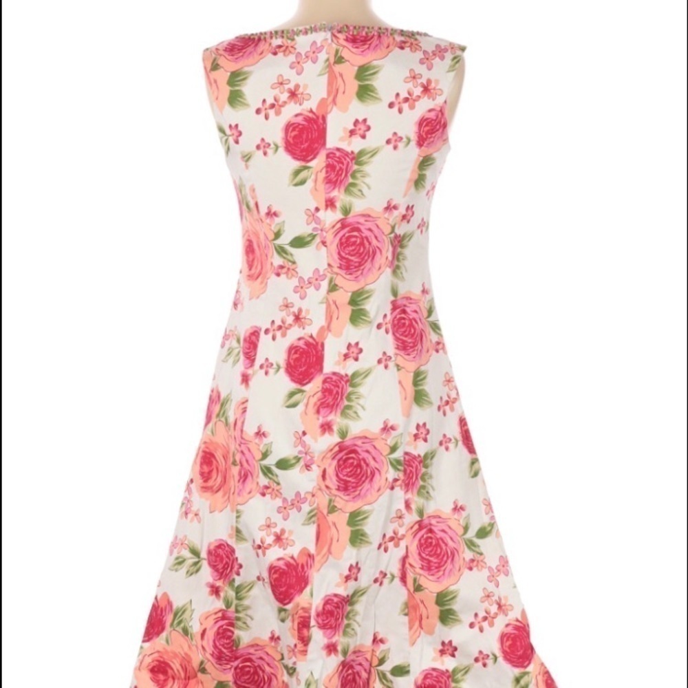 SPENCER JEREMY SLEEVELESS ROSES A-LINE DRESS 6 - Picture 3 of 4